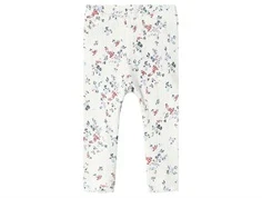 Hvide leggings med blåt og rødt blomsterprint fra Name it 13241125 cloud dancer